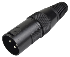 XLR DMX Connector Male 3 pin Black